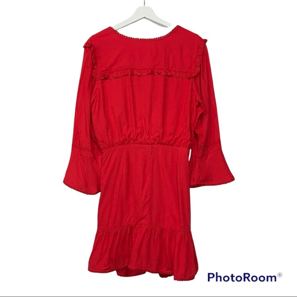 NEW Tularosa Joannie Wrap Dress Bright Red Sz L - Picture 10 of 13